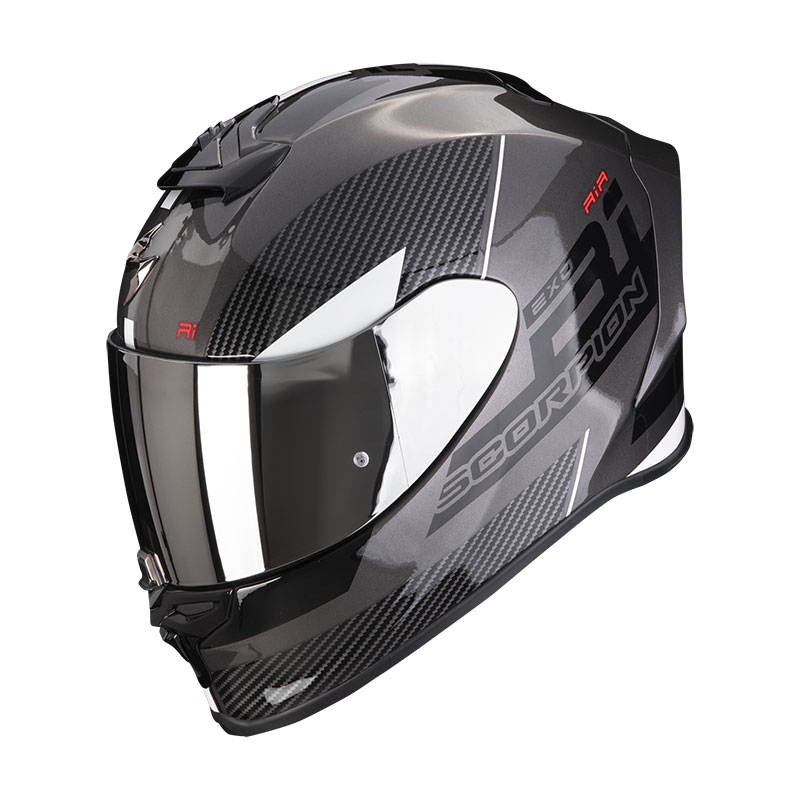 Scorpion Exo R1 Evo Air Final Silver Black White Helmet